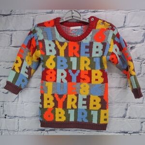 Burberry Children Kids Girls Sweater Dress Alphabet Knit Italy Size 4(US)
